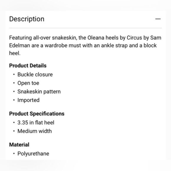 EUC Circus By Sam Edelman Oleana Snakeskin Heels size 7 1/2. - Picture 11 of 11